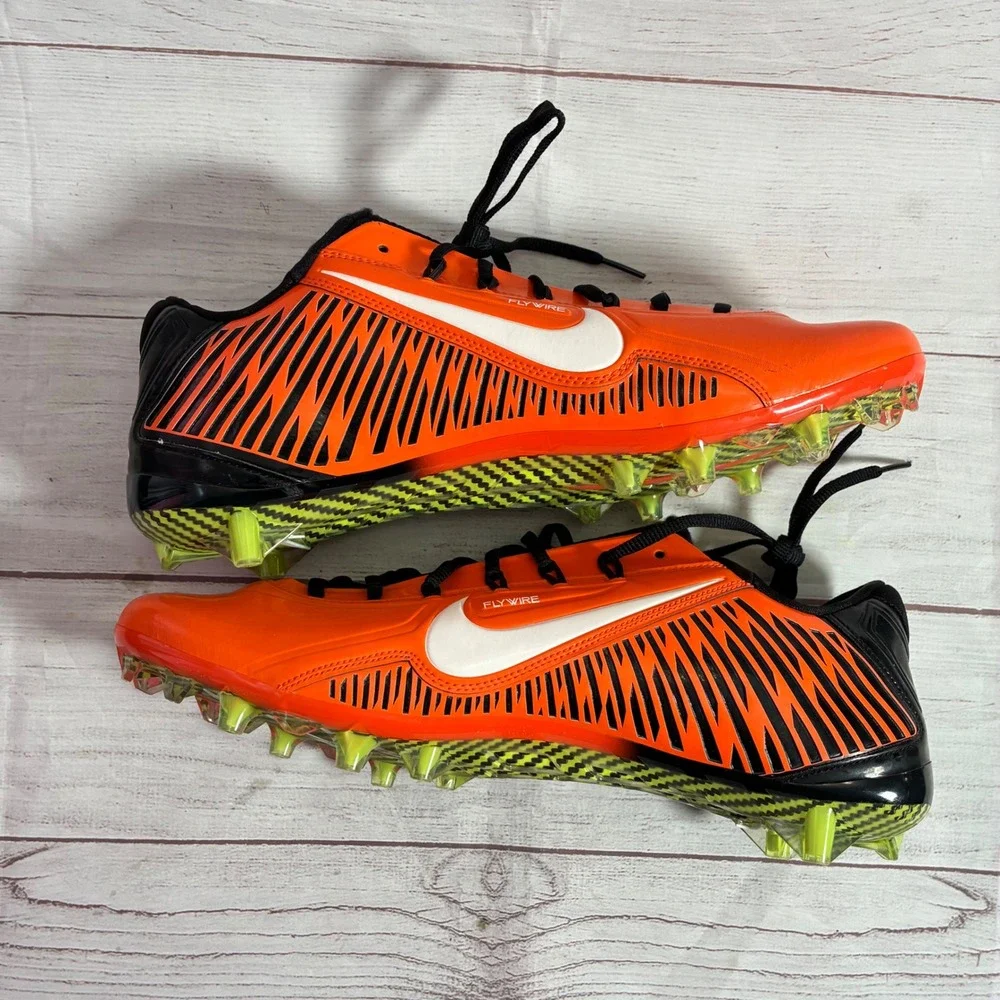 Nike Vapor Carbon 2.0 Cleats Mens 15 Orange Black‎ Flywire Low Top Football